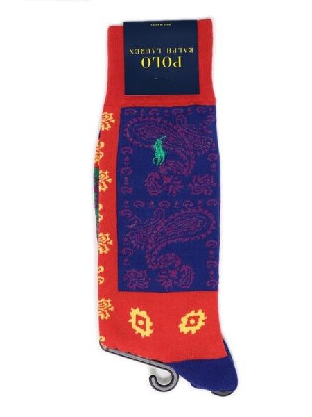 PONY POLO Ralph Lauren Foulard Paisley Crew Dress Calze Lunghe Nuove con etichette Taglia 10 13