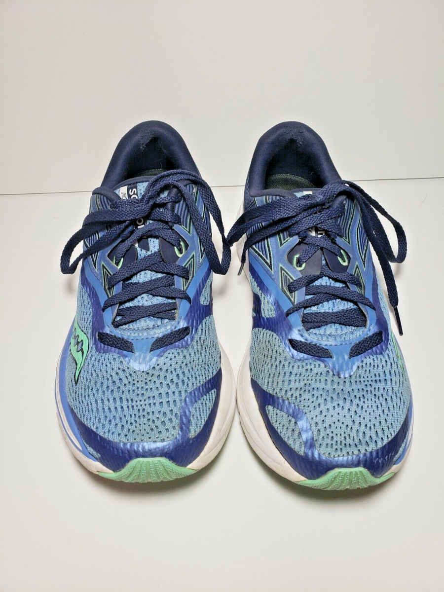 SAUCONY KINVARA Everun Blue/Green Women's S10418-1 Mesh Sneakers