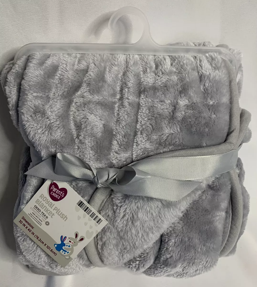 Parent s Choice Royal Plush Baby Blanket Gray 30 X 40 NEW Baby