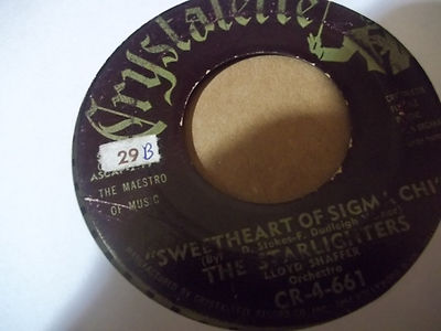 THE STARLIGHTERS 45 Don't Call Me Coach  Sweetheart Of Sigma Chi on CRYSTALETTE 