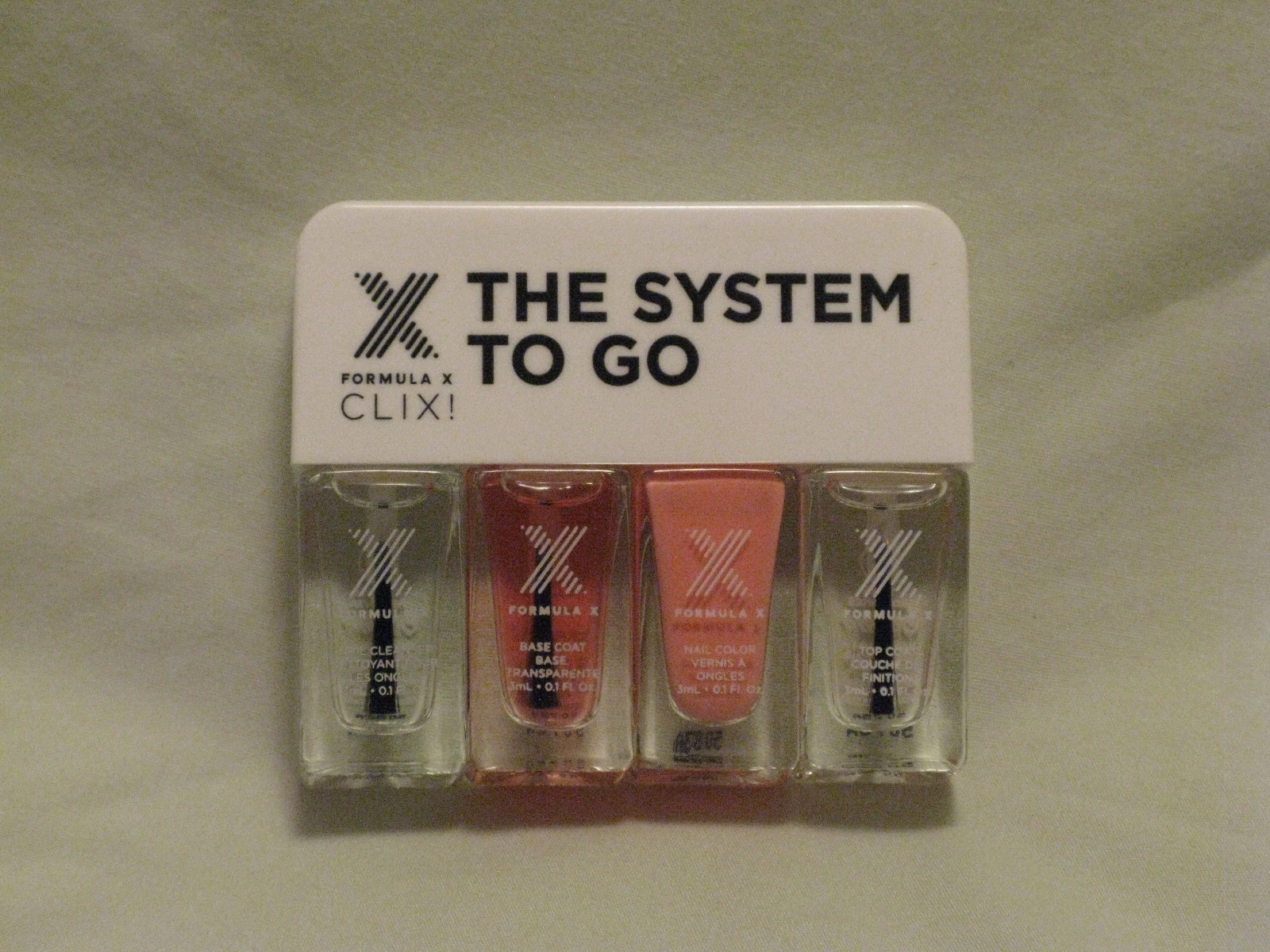 Formula X Nail Polish System To-Go Set 'Alive' Peach w/Top & Base Coat