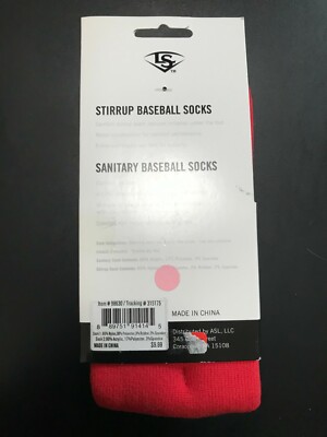 Pack Louisville Slugger : Étrier Blanc + Chaussettes Sanitaires Rouges Et Blanches Taille L Pour Grand Sport