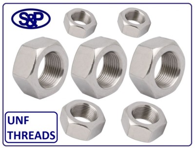 Hex Steel Nuts - UNF Thread, Zinc Plated, Imperial Sizes 3/16" To 5/8" 1 thumbnail image