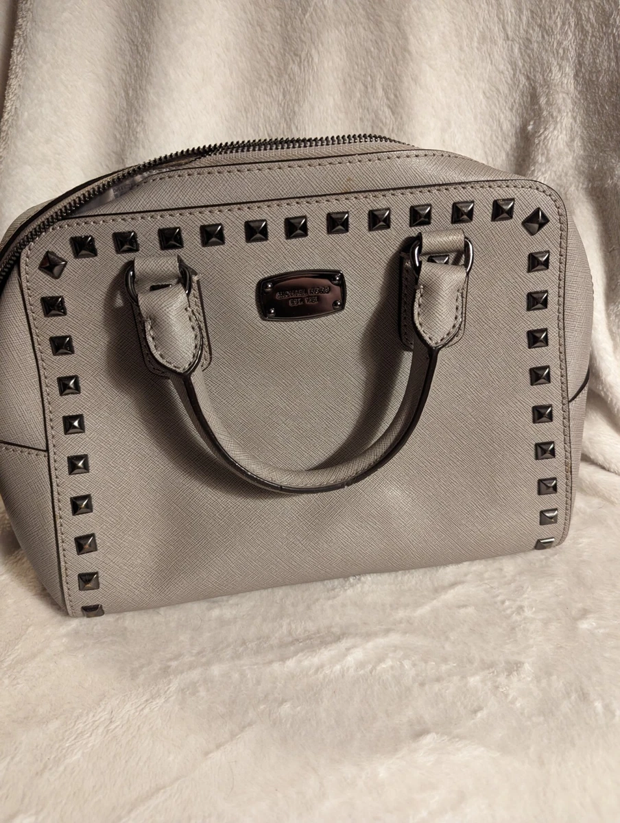 MICHAEL Michael Kors Grey Leather Studded Small Selma Crossbody Bag MICHAEL  Michael Kors