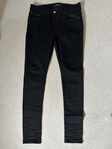 Amiri Lightly Distressed Denim Jeans Black 34W 34L - Excellent Condition