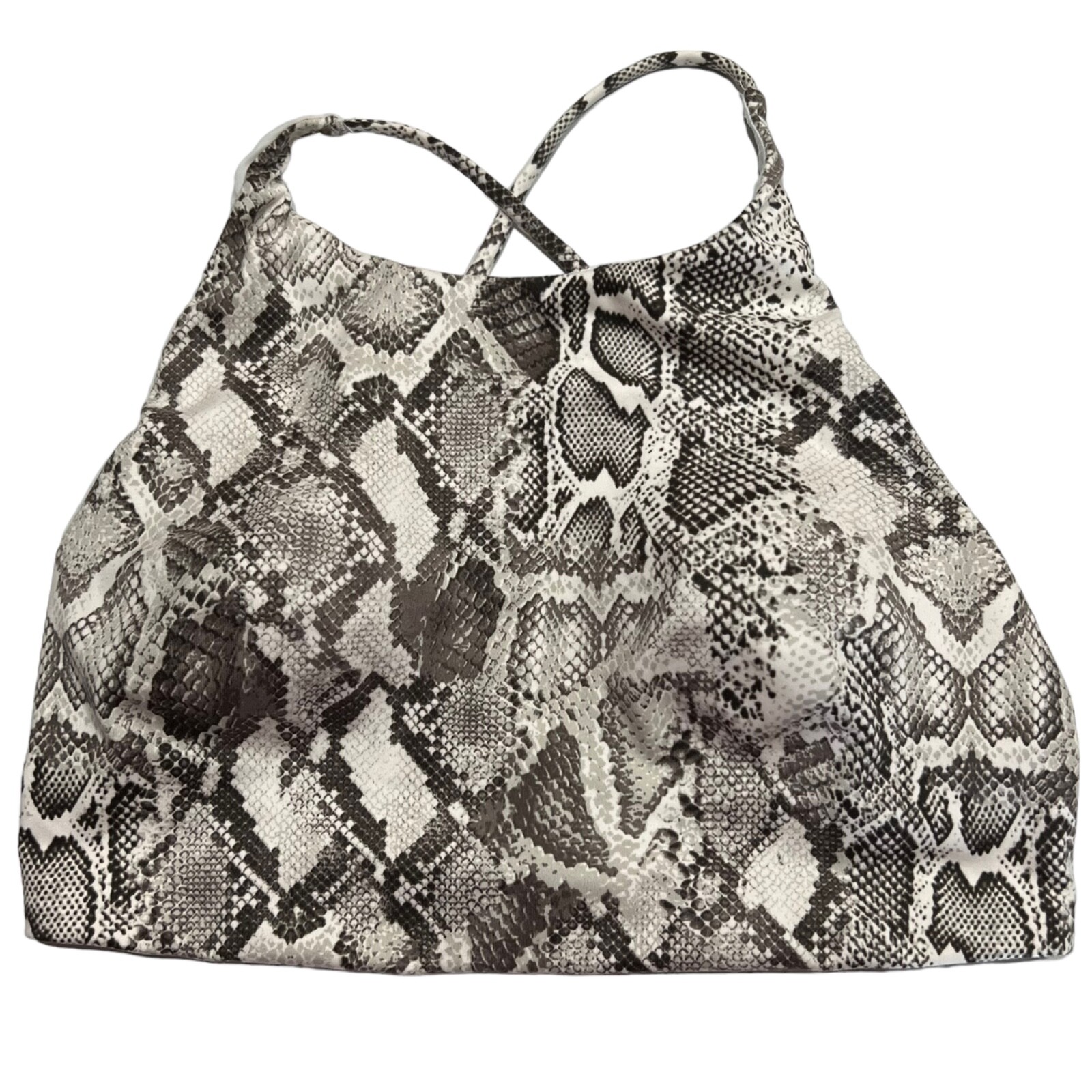 NWT VICTORIA'S SECRET Bralette Sz L Gray Snake Print High Neck Pullover