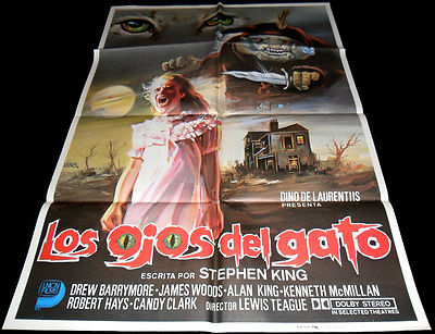 1985 Cat's Eye ORIGINAL SPAIN POSTER Drew Barrymore HORROR Stephen King 