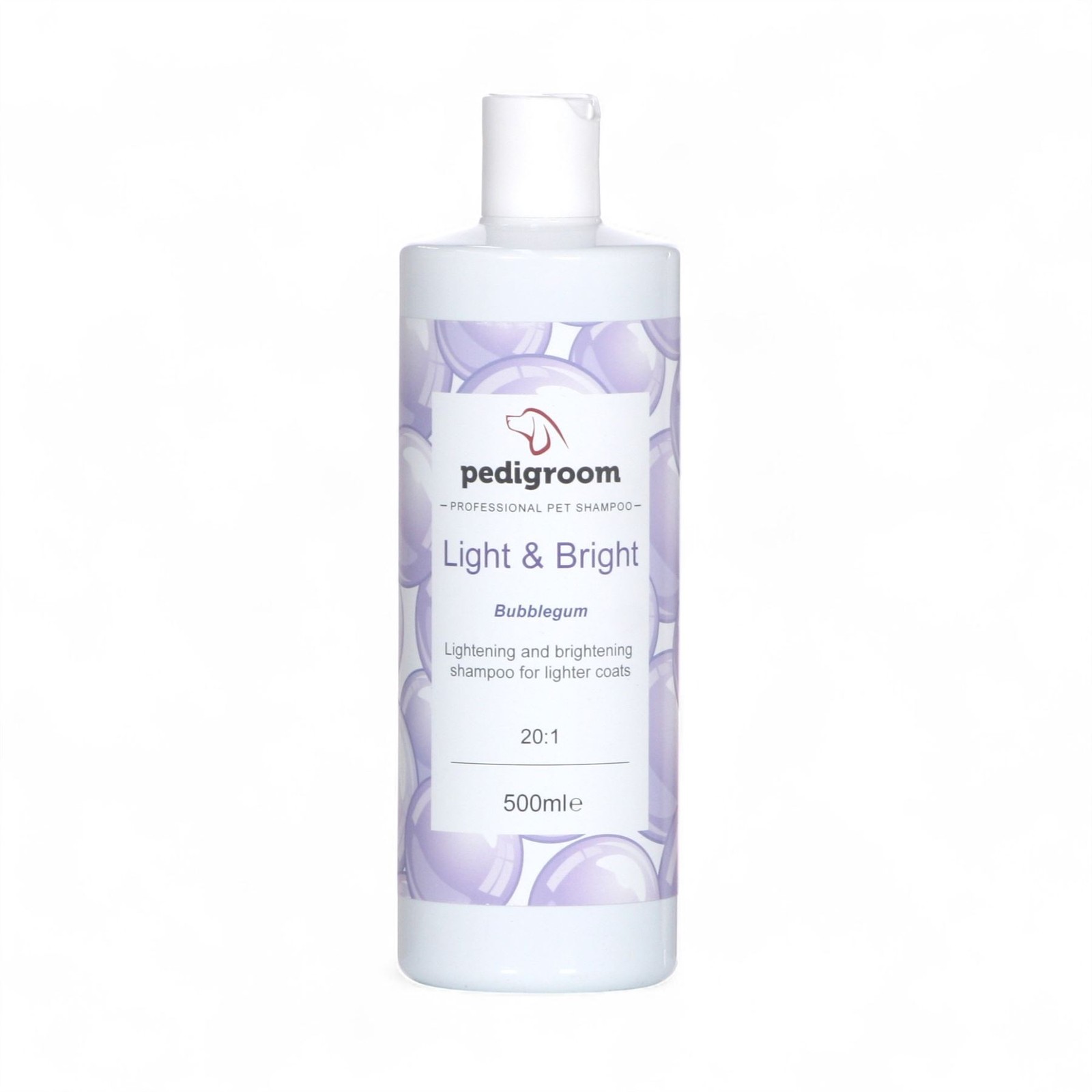 Pedigroom Dog Shampoo White Coats 500ml Bubblegum Fragrance Light & Bright