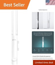 Omada N300 Outdoor Access Point, High Gain Antennas Weatherproof Design, White