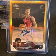 BRYSON TILLER 2024 Topps Chrome Gold Refractor RC SP Auto # 22/50 Mizzou Tigers