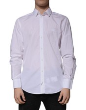 Dolce & Gabbana White Cotton Slim Fit MARTINI Men Dress Men's Shirt