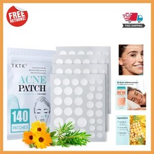 Professional Hydrocolloid Acne Patches - 4 Sizes, 140 Count, Safe for All Skin