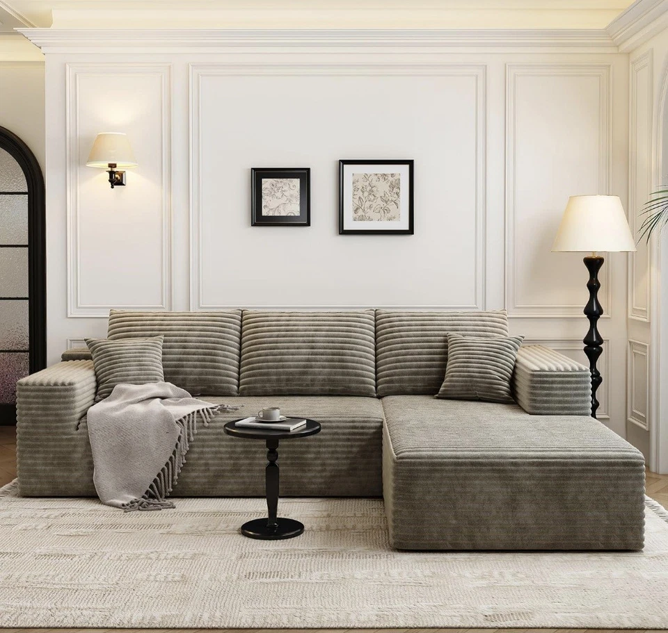 (254) Sofá sofá seccional modular nube 107,5 con chaise en forma de L diseño moderno Foto 3 de 4