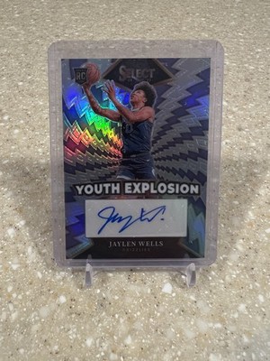 2024-25 Panini Select Jaylen Wells Rookie RC Youth Explosion Signatures #YE-WEL