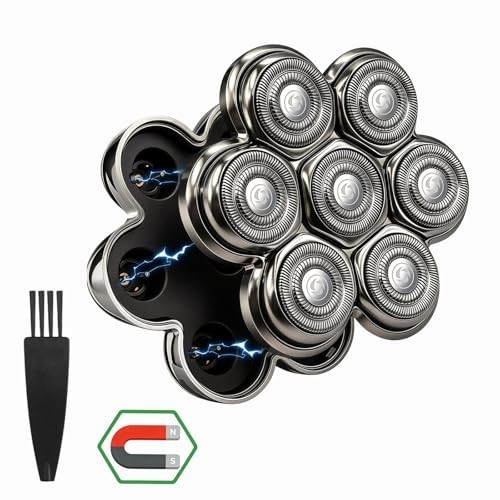 Universal 1 Pack Shaver Replacement Heads 7 Head Floating Magnetic 7D Replacemen