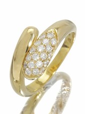 AUTH BULGARI 18K YG ASTRAEA RING PAV DIAMONDS YELLOW GOLD 52 US6 F/S