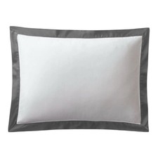 Ralph Lauren RL Organic Sateen Border King Sham 20"L x 36"W - Graphite NWT