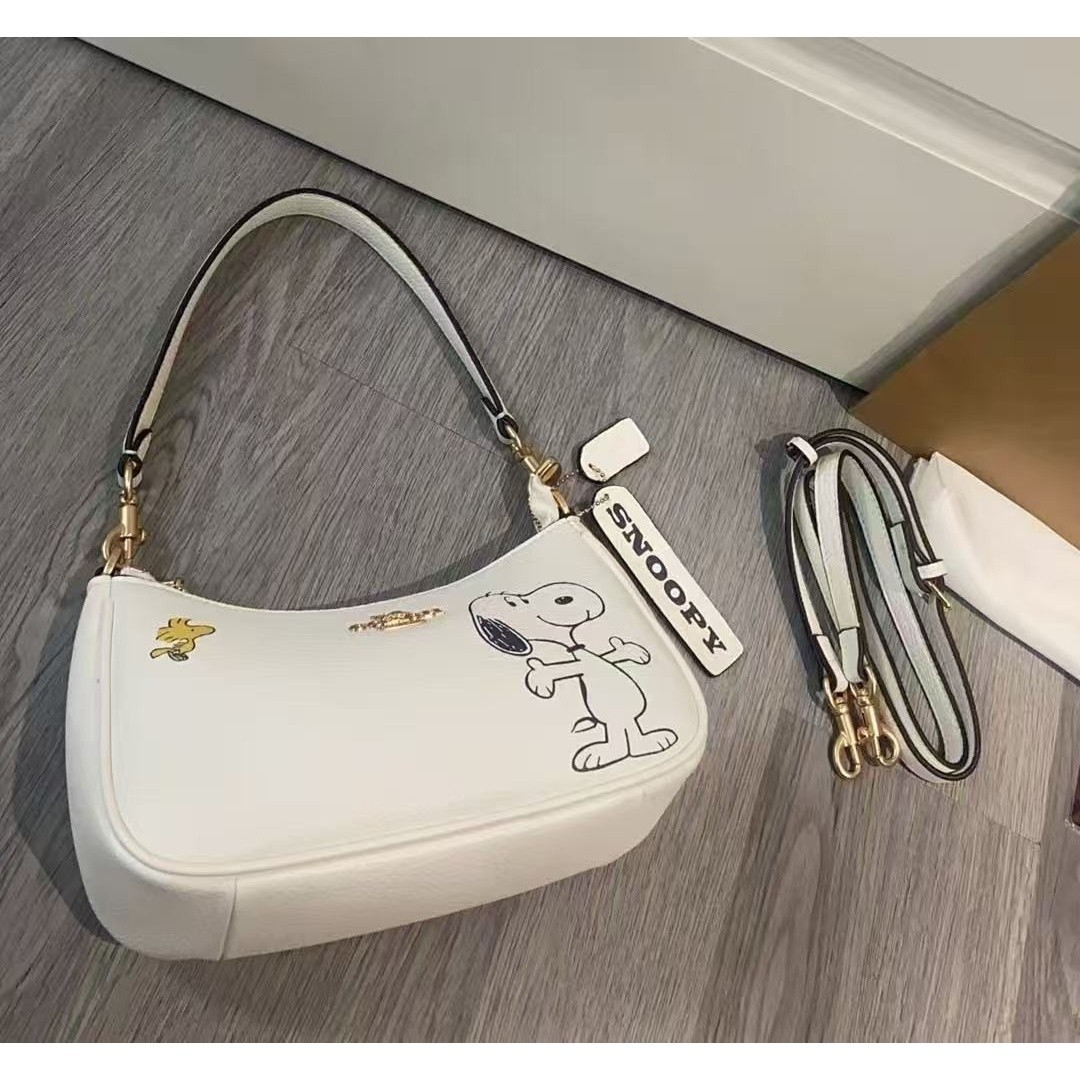 COACH x PEANUTS CBJ76 Teri Shoulder Bag Snoopy Chalk Multi Outlet