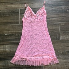 Victoria’s Secret Pink Lace Babydoll Slip Dress Size Medium