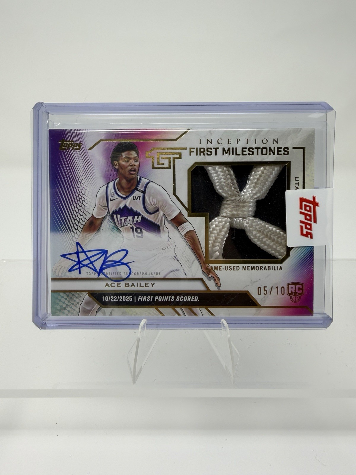 Topps Inception - Ace Bailey - NBA Firsrt Milestone Relic Autograph Card (5/10)