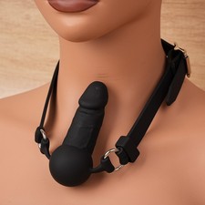 Bondage Silicone Open Mouth Gag Plug Throat Oral Stuffed Restraint Fixation BDSM