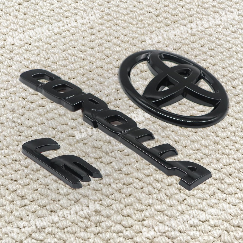 2020-2025 For Corolla LE Glossy Black Rear Tailgate Letters Overlay Emblems Kit