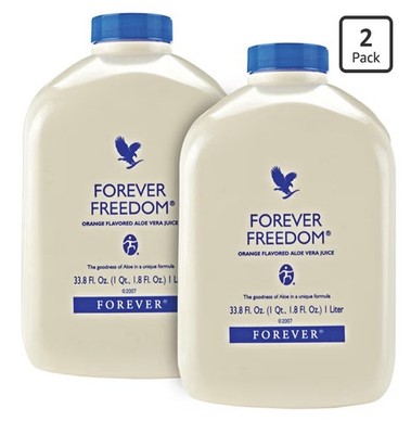 Forever Freedom Aloe Vera Juice Orange Flavor Joint Support 33.8 fl oz 2 Pack