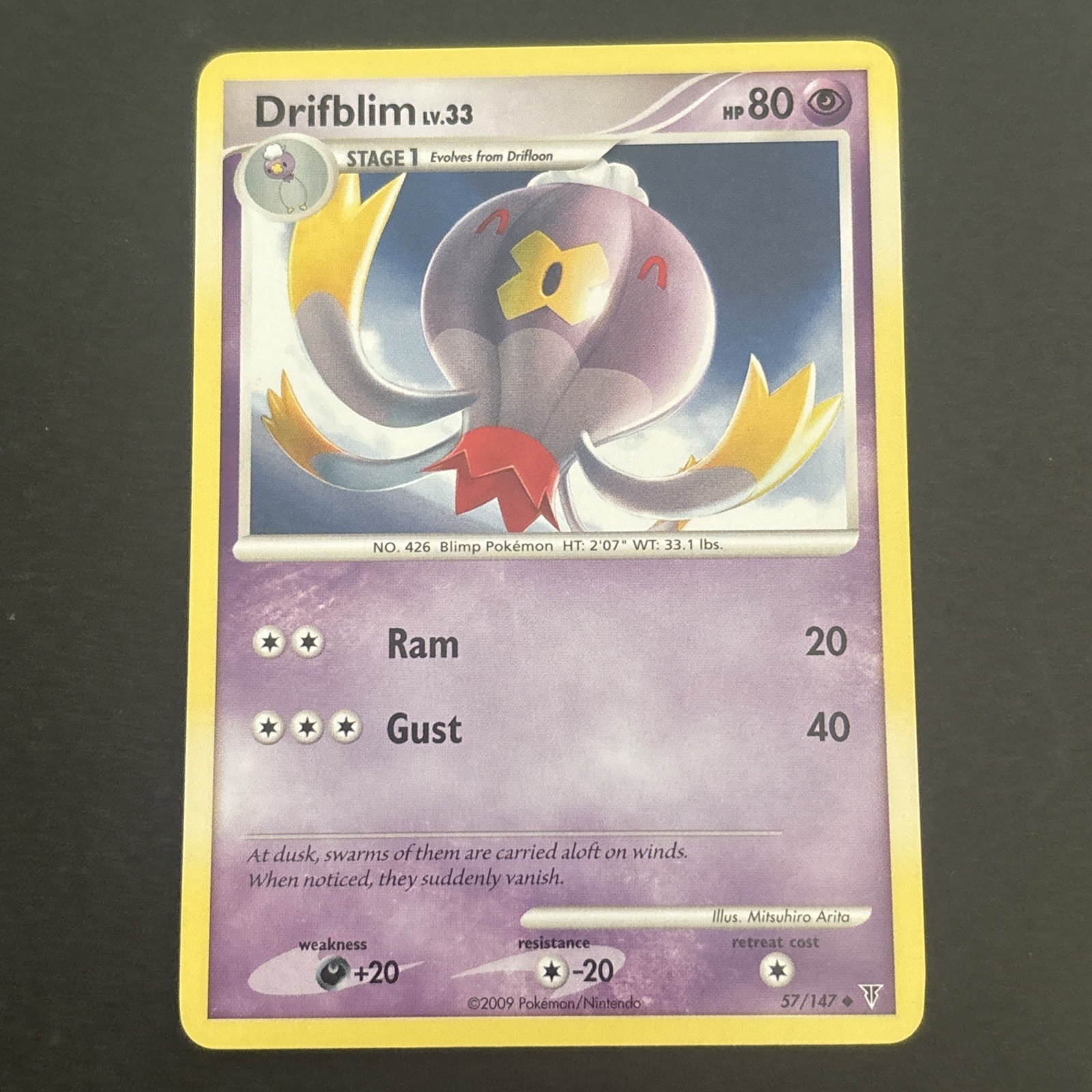 Drifblim LV.33 57/147 Regular Platinum: Supreme Victors Pokémon TCG NM 2009