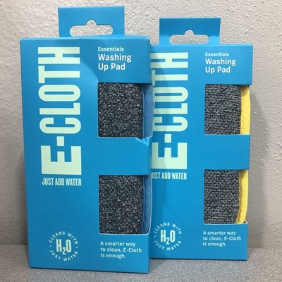 E-Cloth 10626Y Washing Up Med Duty Scrubbing Pads For All Purpose 6'' 2pk