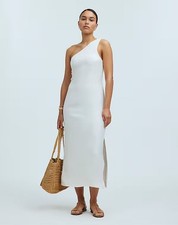 Madewell One-Shoulder Midi Dress Women's Size 2 in Lighthouse White NWT!