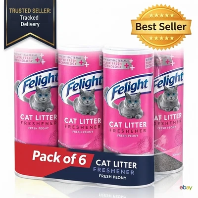Felight Antibacterial Cat Litter Freshener Powder, Floral Peony pack of 6 - Image 1 of 4