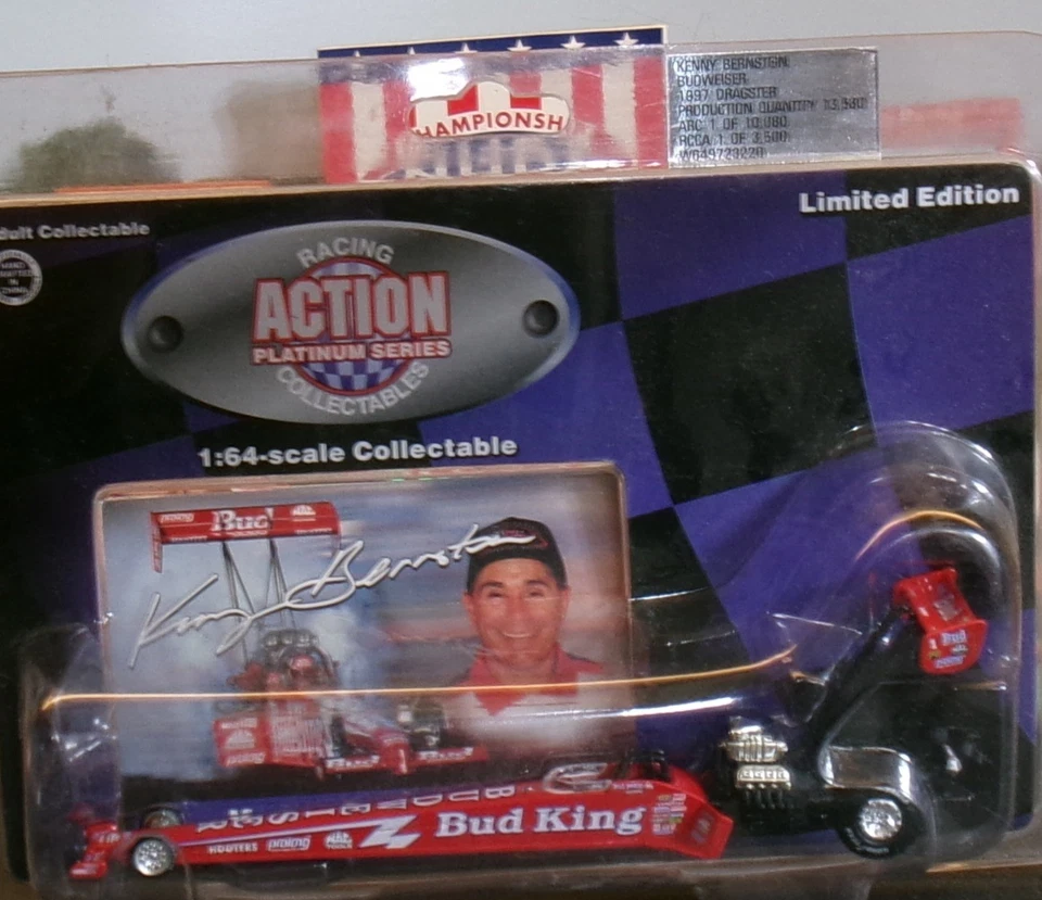 Kenny Bernstein Bud King 1997 NHRA TOP FUEL DRAGSTER CARRERAS LEYENDAS ACCIÓN MIP Foto 2 de 3