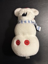 Disney Store 12  Mickey Snowman Plush 2001 White Glitter Mickey Christmas
