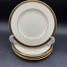 Lenox Tyler Presidential Collection Bread Appetizer Plates X 4 Gold Black Trim