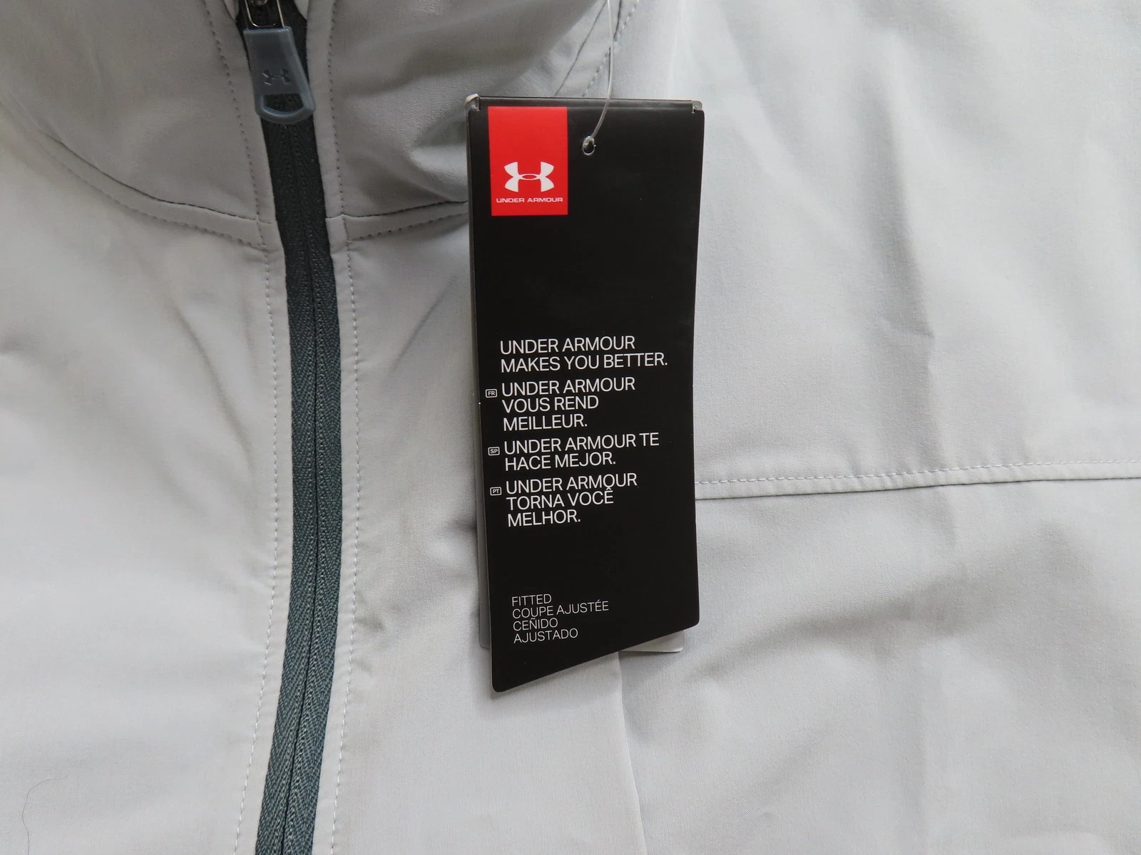 Under Armour Vest Mens Large Gray Softshell Full Zip Collared Outdoor 1327655 - product detail image 5