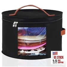 Hat Box-Hats Boxes for Women Storage 16.93" D 10.24" H Travel Large Black