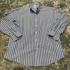 Brooks Brothers Madison Shirt Mens 16 -33 Blue Stripe Button Down Supima Cotton