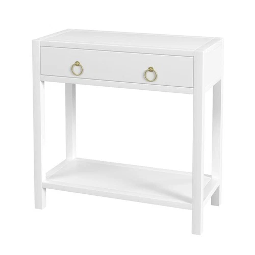 Lark 30" Wood 1-Drawer Nightstand, White - Picture 1 of 8