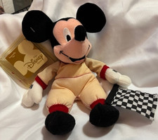 Disney Car Racing Mickey 8" Mini Bean Bag Plush 1999  Peeling due to age