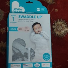 Love To Dream Swaddle Up NB Gray Stretch Cotton Baby Sleeping Bag