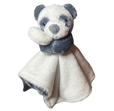 Carter's Panda Bear Security Blanket Cuddle Plush Lovey Lovie Gray and White