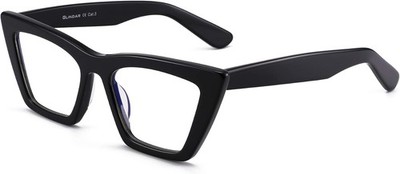 GLINDAR Cat Eye Blaulicht blockierende Brille Vintage schmal eckig Ã¢ÂÂ schwarz