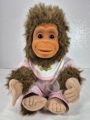 Hosung Monkey Chimp Plush Flocked Face Bib Outfit & Pacifier, 1994