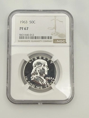 1963 Franklin Half Dollar NGC PF67 Proof 90% Silver No CAM