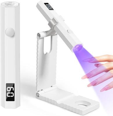 krofaue UV Nail Light with Stand, Rechargeable Cordless UV Nail lamp with Digita