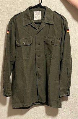 West German Bundeswehr (Federal Defense) Olive Drab Fatigue Shirts (x2) med/lrg