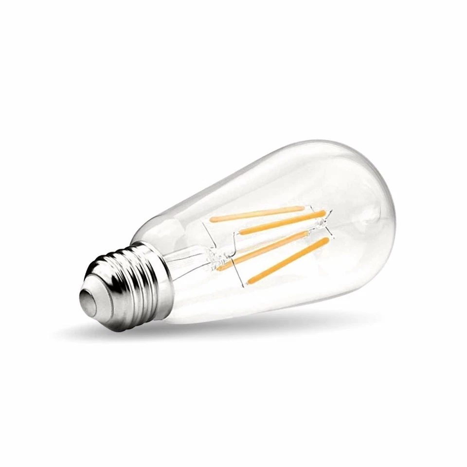 Luxrite Vintage S19 LED Edison Filament Bulb 60W 2700K 550lm Dimmable (4-Pack) - Image 4 of 4