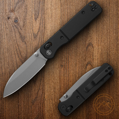 Miguron Knives Pinam Folding Knife 3'' 14C28N Steel Blade Black Aluminum Handle