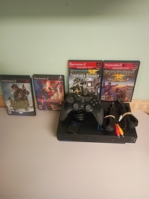 Sony PlayStation 2 PS2 Fat Console Bundle w/ Network Adapter Tested And Working!