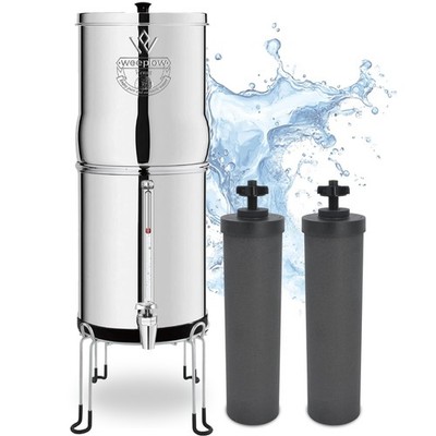 Weeplow Venus Schwerkraft-Wasserfiltersystem 5,6L Edelstahl mit 2 Filtern